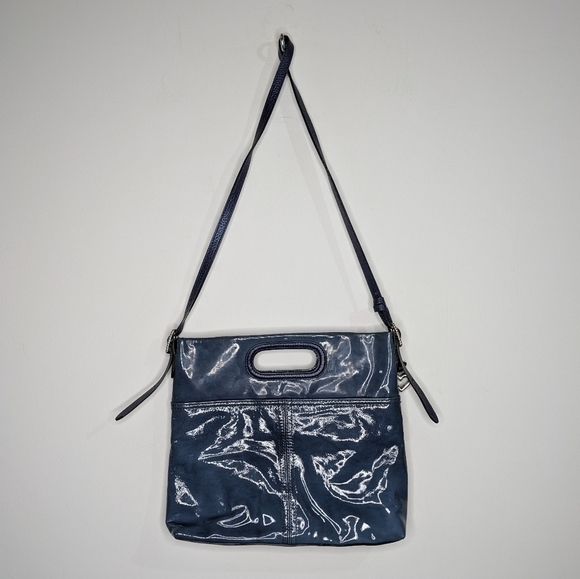 Brighton blue small patent leather shoulder bag - Picture 9 of 13
